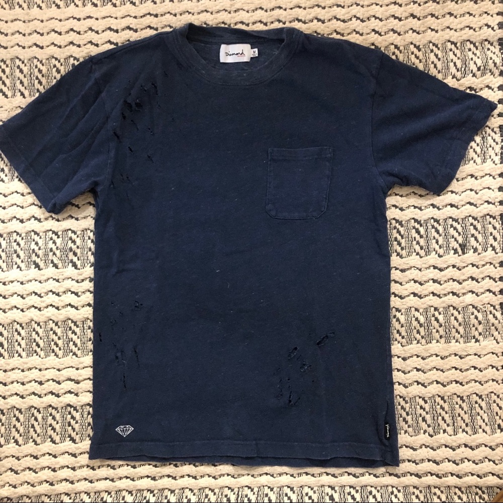 BOGO FREE Diamond distressed pocket tee